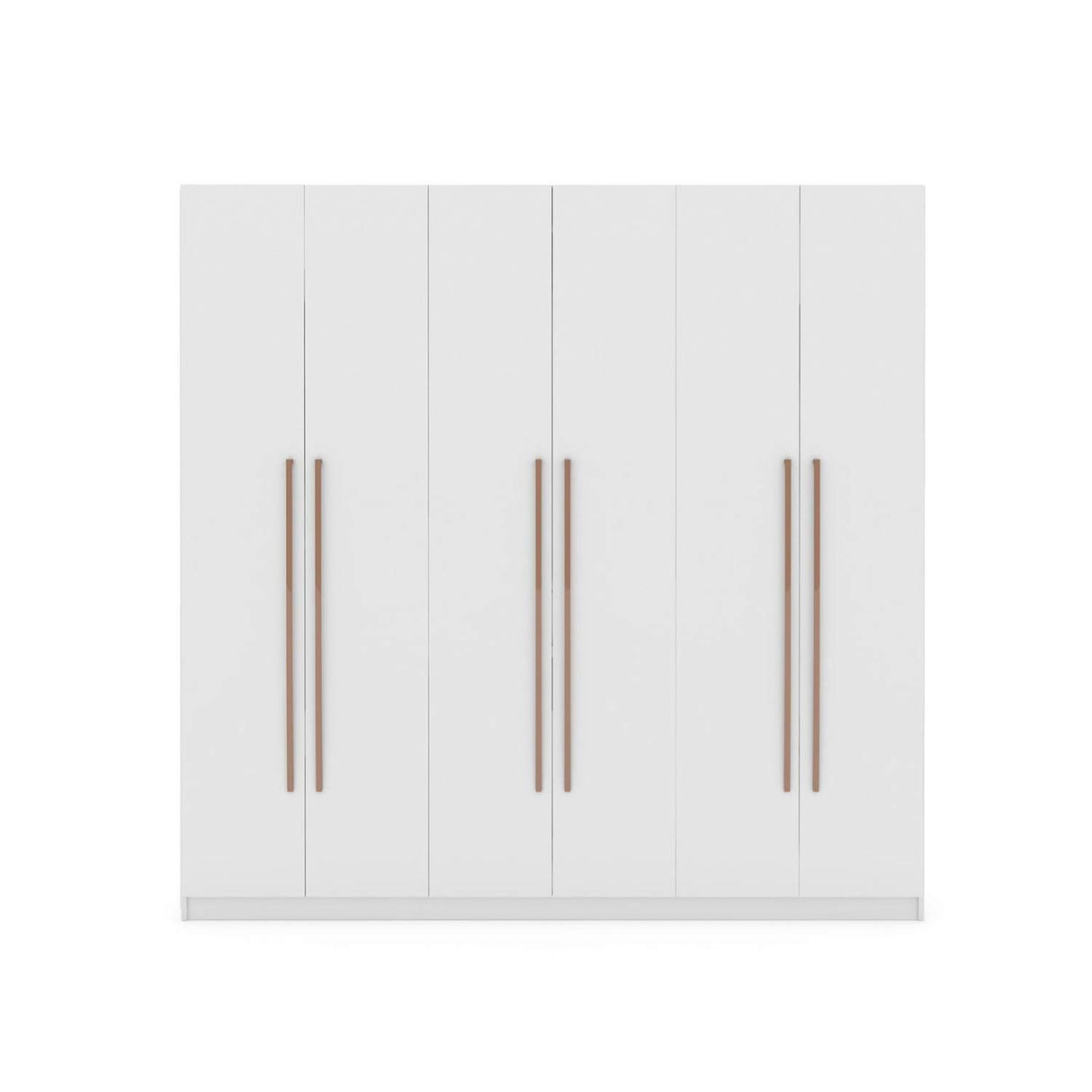 Manhattan Comfort Gramercy 3-Sectional Wood Wardrobe Armoire Closet in White Manhattan Comfort