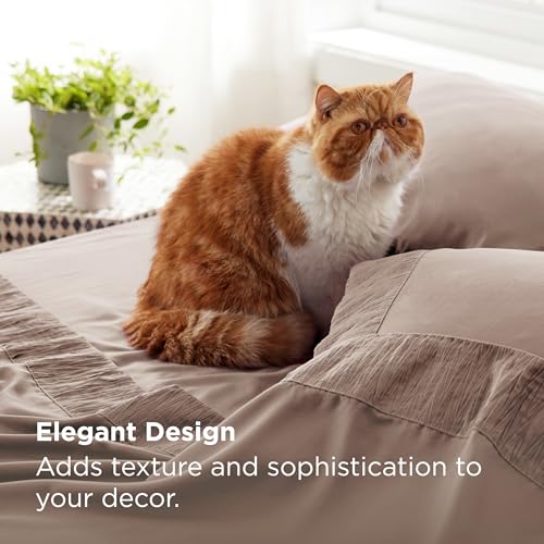 Bedsure King Size Sheets Set - 4 Pieces Soft King Sheets - Breathable & Cooling - Hotel Luxury - Easy Care Polyester Microfiber Bedding for Women, Men, Khaki Bedsure