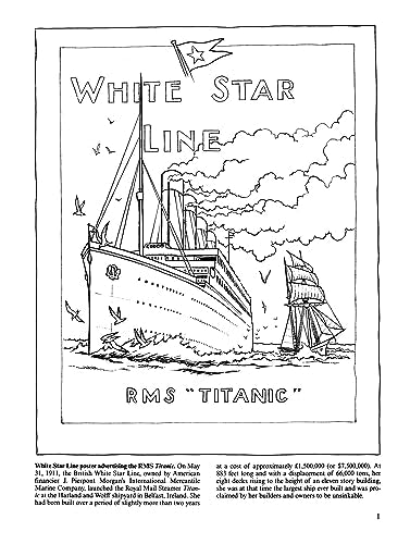 The Titanic Coloring Book (Dover World History Coloring Books) Dover Publications