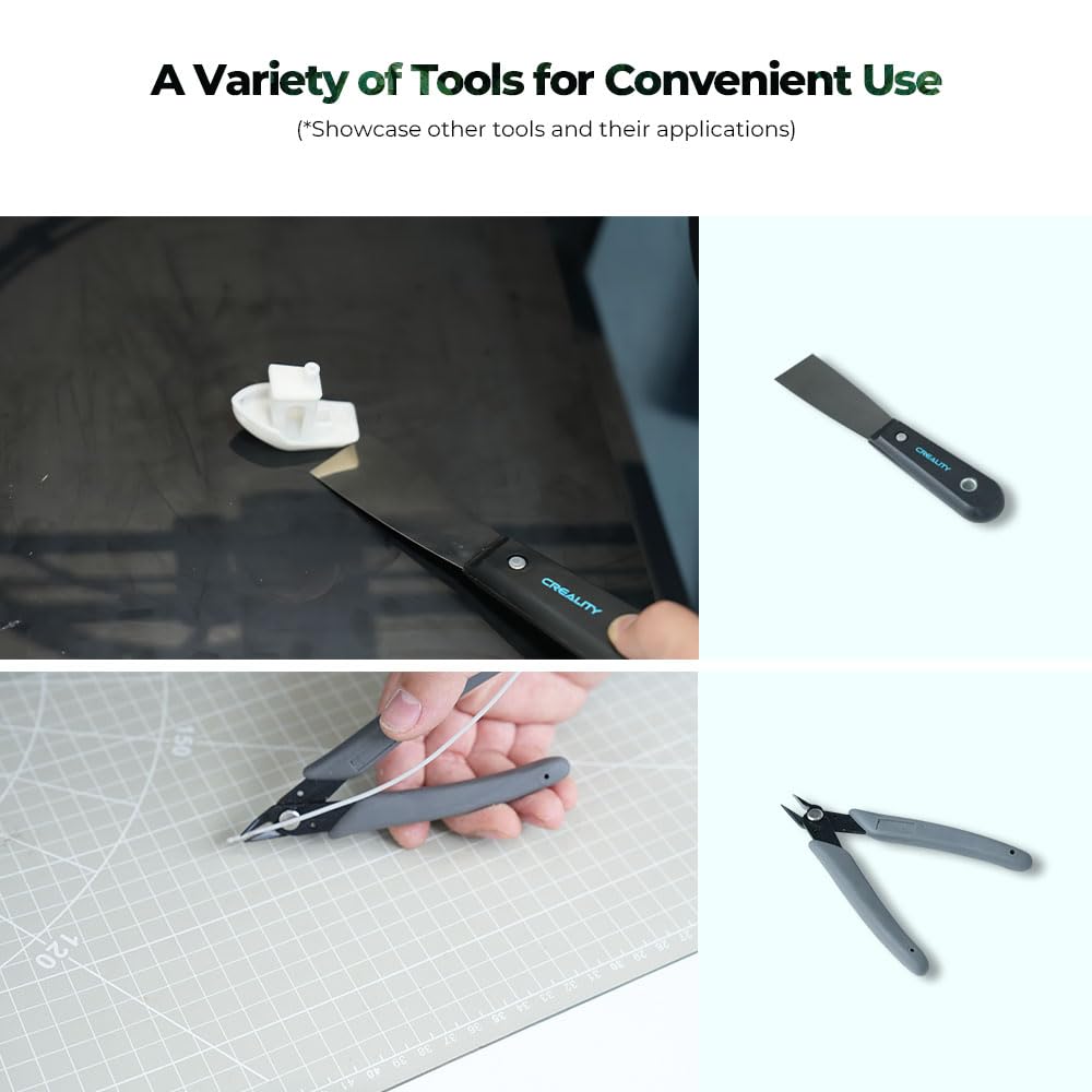 Creality 3D Printer Tool Kit, 74Pcs 3D Printing Tool Wrap Kit Assembly/Removal/Filament Cutting Set 3D Printer Accessories for All FDM Printers Cleaning Finishing Printing Creality