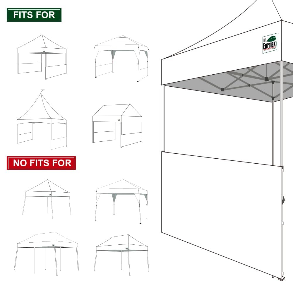 Eurmax USA Instant SunWall for 10x10 Pop up Canopy with Strap, Canopy Half Walls,for Outdoor Instant Canopies, 2 Packs Half Sidewall Only(White) Eurmax