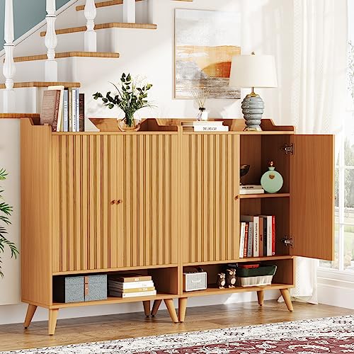 Tribesigns Sideboard Buffet Cabinet, Wood Kitchen Storage Cabinet with 2 Doors, Accent Cabinet with Removable Shelves for Kitchen, Dining Room, Living Room, Entryway (1) Tribesigns