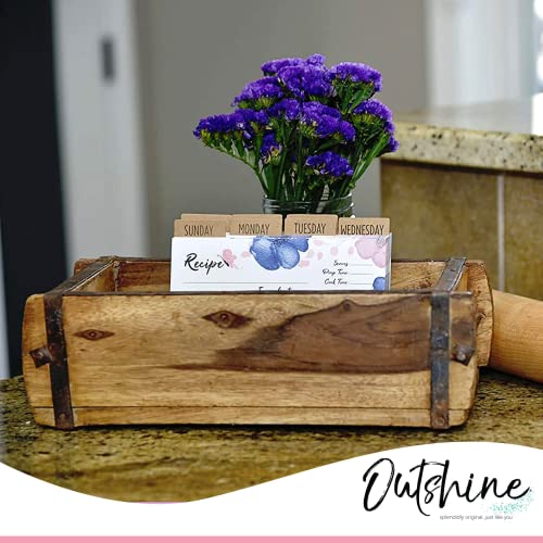 OUTSHINE Premium Kraft Recipe Cards Dividers 4x6 with Tabs (Set of 24) | Recipe Box Dividers Made of Thick Cardstock | Includes 28 Adhesive Labels and Printed Cooking Tips | Best Kitchen Gift OUTSHINE