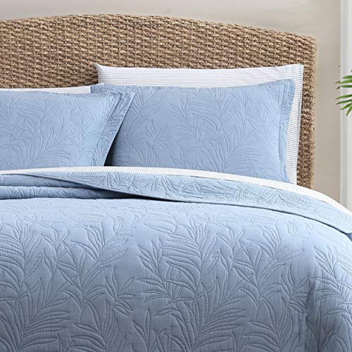 Tommy Bahama - Queen Quilt, Reversible Cotton Bedding, Pre-Washed for Added Softness (Costa Sera Blue, Queen) Tommy Bahama