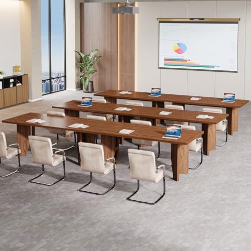 Tribesigns 5.3ft Conference Table for 4-6 People, Rectangular Conference Room Table, Large Wooden Meeting Table for Office, Brown Tribesigns