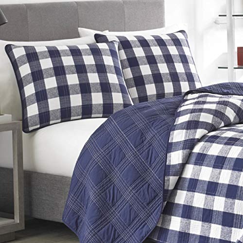 Eddie Bauer Home | Lake House Collection | Bedding Set - 100% Cotton Light-Weight Quilt Bedspread, Pre-Washed for Extra Comfort, Twin, Blue Eddie Bauer