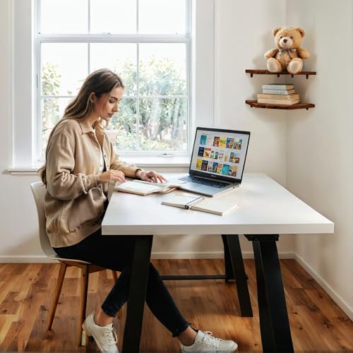 Demigo Corner Shelf Wall Mount, Set of 2 Solid Acacia Wood 10.3 x 16.5 inches Floating Corner Shelves, Smooth - Durable - Attractive Corner Shelves for Bedroom Living Room Bathroom Kitchen Demigo