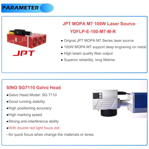 US Stock 100W Fiber Laser Marking Machine Engraver 300x300MM Lens for Metal Jewelry Oabduz