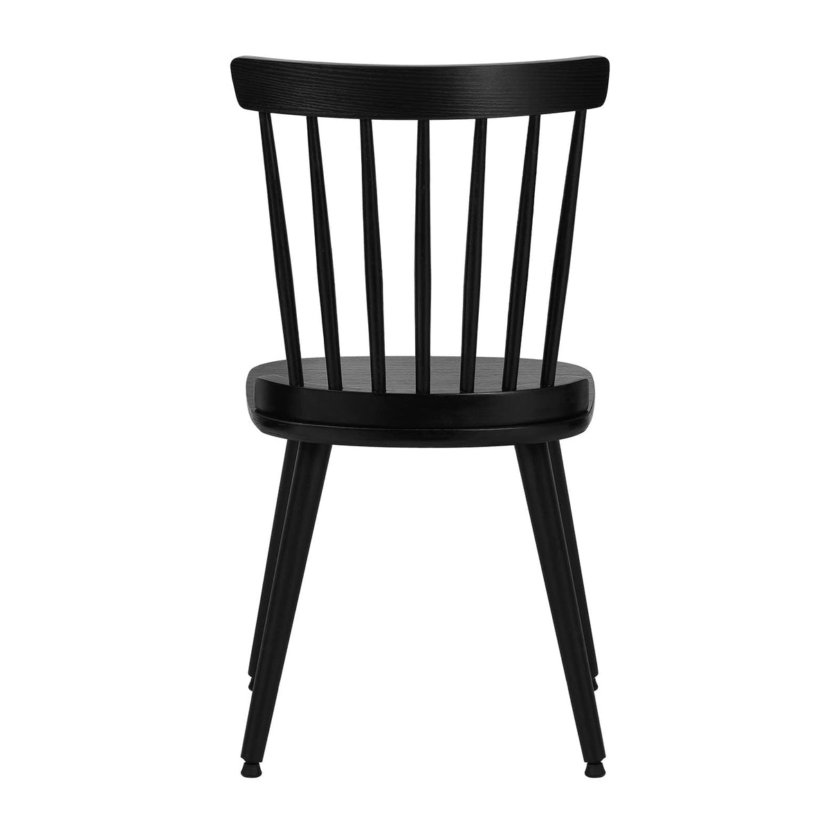 Bekrvio Windsor Chairs Set of 2, Black Farmhouse Spindle Back Dining Chairs with Wood Legs, Solid Wooden Armless Dining Room Chair for Kitchen Room, Living Room, Modern Mid-Century Country Style Bekrvio