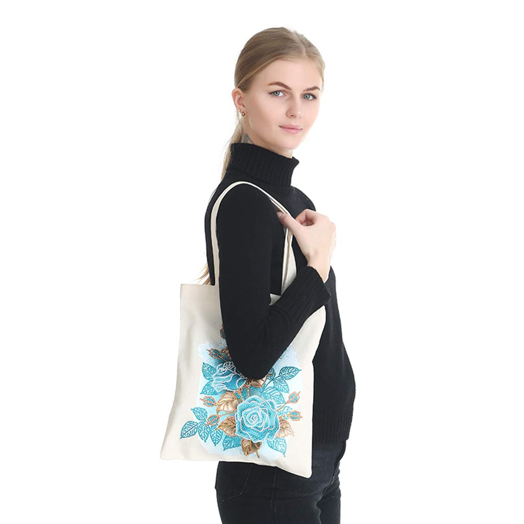 JGA JOGGING ARM 5D DIY Diamond Painting Cotton Canvas Tote Reusable Shopping Bags Art Handwork Handbags for Women Daily Organization JGA JOGGING ARM
