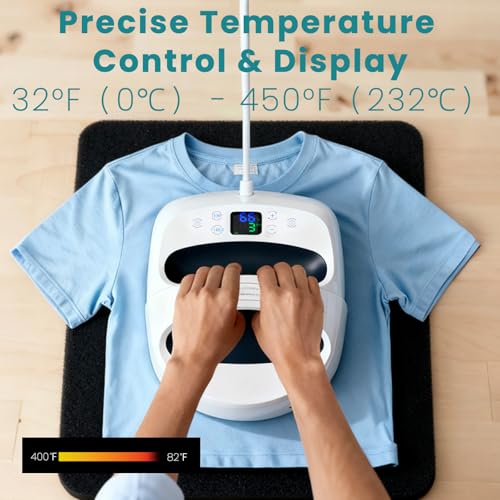OLIXIS Heat Press Machine for T Shirts, Portable Easy Press Heat Machine with LCD Display, 0-450°F Temp Control, Ideal for Shirt Printing OLIXIS