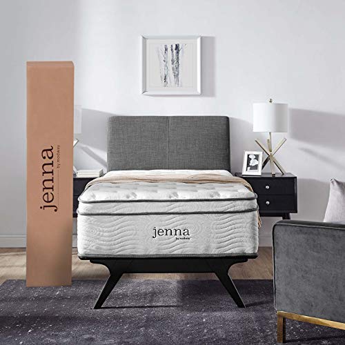 Modway Jenna 14” Innerspring Pillow Top Twin Mattress With Individually Encased Coils Modway