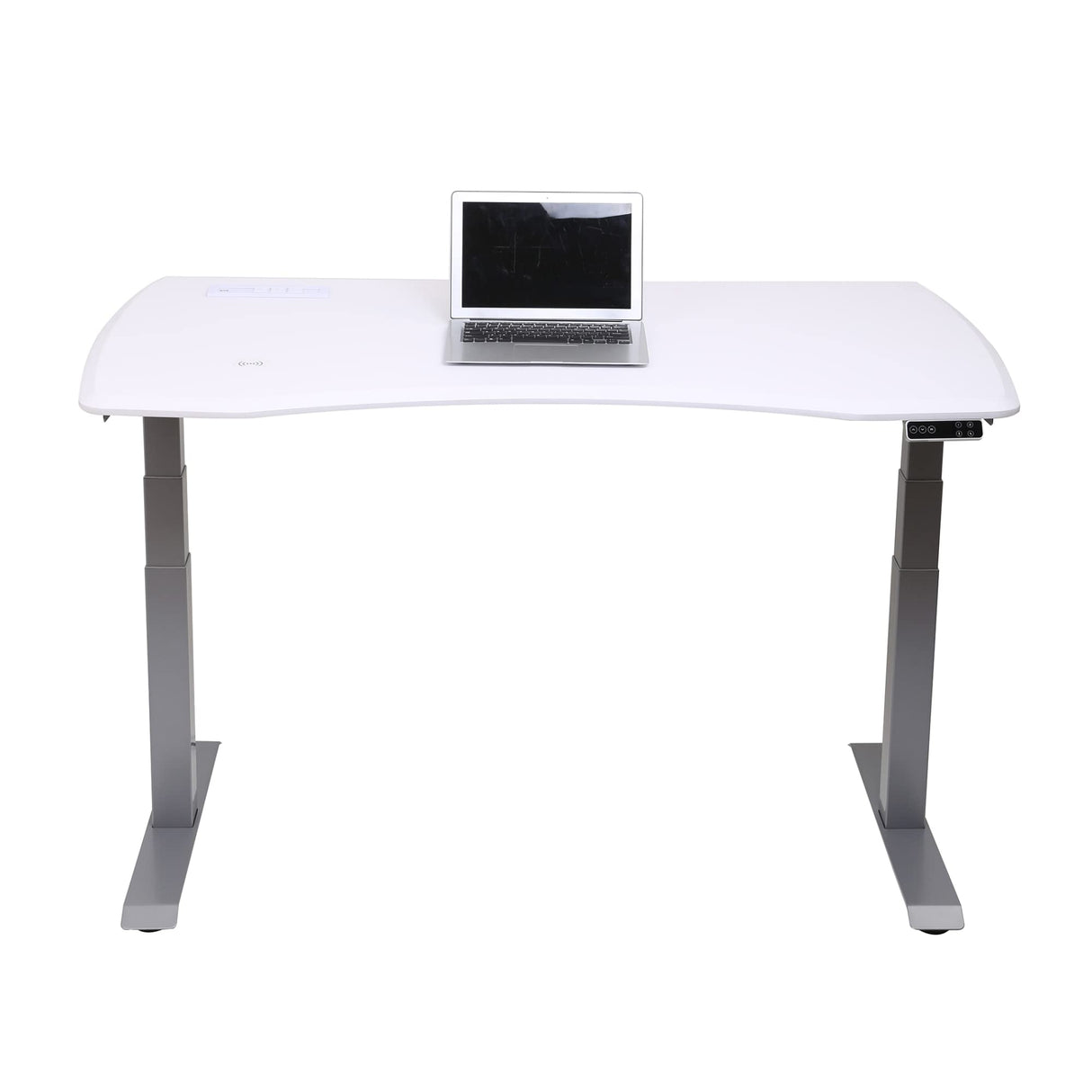 WorkPro® Electric Height-Adjustable Standing Desk with Wireless Charging, 60", White WorkPro