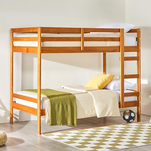 Caramel Twin-Size Children's Bunk Bed Frame by Walker Edison Walker Edison