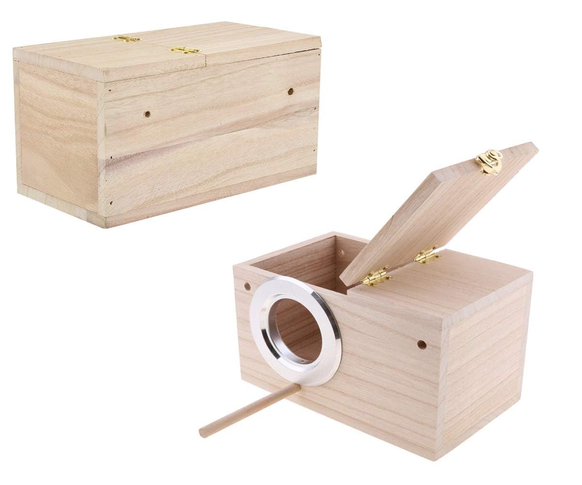 Parakeet Nesting Box, Bird Nest Breeding Box Cage Wood House for Finch Lovebirds Cockatiel Budgie Conure Parrot, 8'' X 5'' X 5'' Tfwadmx