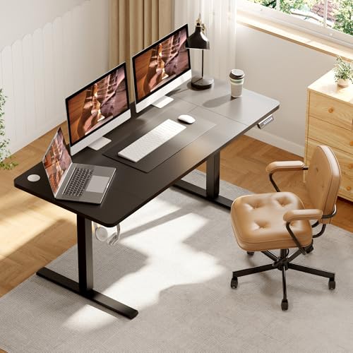 FitStand Adjustable Standing Desk, Large 79x31 Inches Standing Desk with Cable Management, Home Office Computer Desk with Memory Preset & Charging USB Port & Sedentary Reminder FitStand
