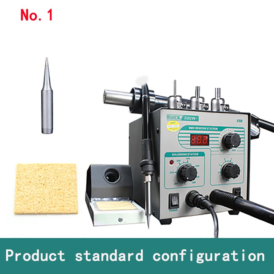 QUICK 706W + Heat Gun Soldering Iron Professional Soldering Kit with Adjustable Airflow Precision Temperature Control and Automatic Cool Air Function soldering station for rework desoldering Tasks SANQIANLI