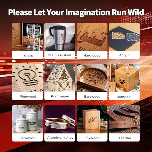 Longer New Upgrade RAY5 10W Laser Engraver,10000mW Output, 32-bit Motherboard, App Offline Control, DIY Engraver Tool for Metal/Glass/Wood,Engraving Speed to 24,000 mm/min QFLONGER