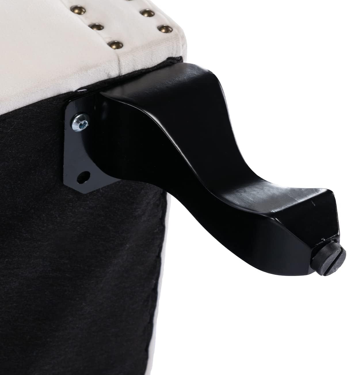 Kmax Cream Accent Chair Velvet Wingback Chair with Pillow Nail-Head Channel Tufted Oversized Club Chair for Living Room Bedroom Guest Room Kmax