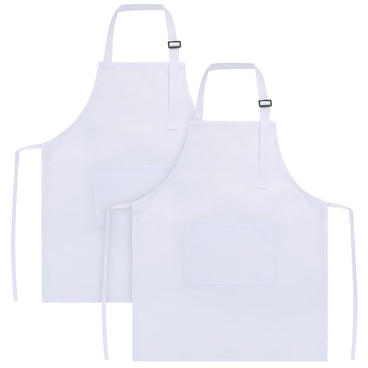 SINLAND Kids Apron with Pocket 2 Pack Adjustable Children Chef Apron for Cooking Baking Painting (M: 6-12 Years) SINLAND