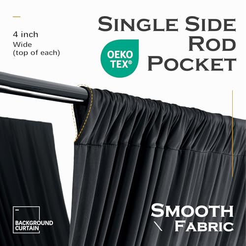 20ftx40ft Black Ceiling Curtain for Wedding Parties – 4 Panels Wrinkle-Free 40 FT Long Tent Draping Curtains for Wedding, Birthday & Theme Parties, 40ft Height with Rod Pocket Party Village