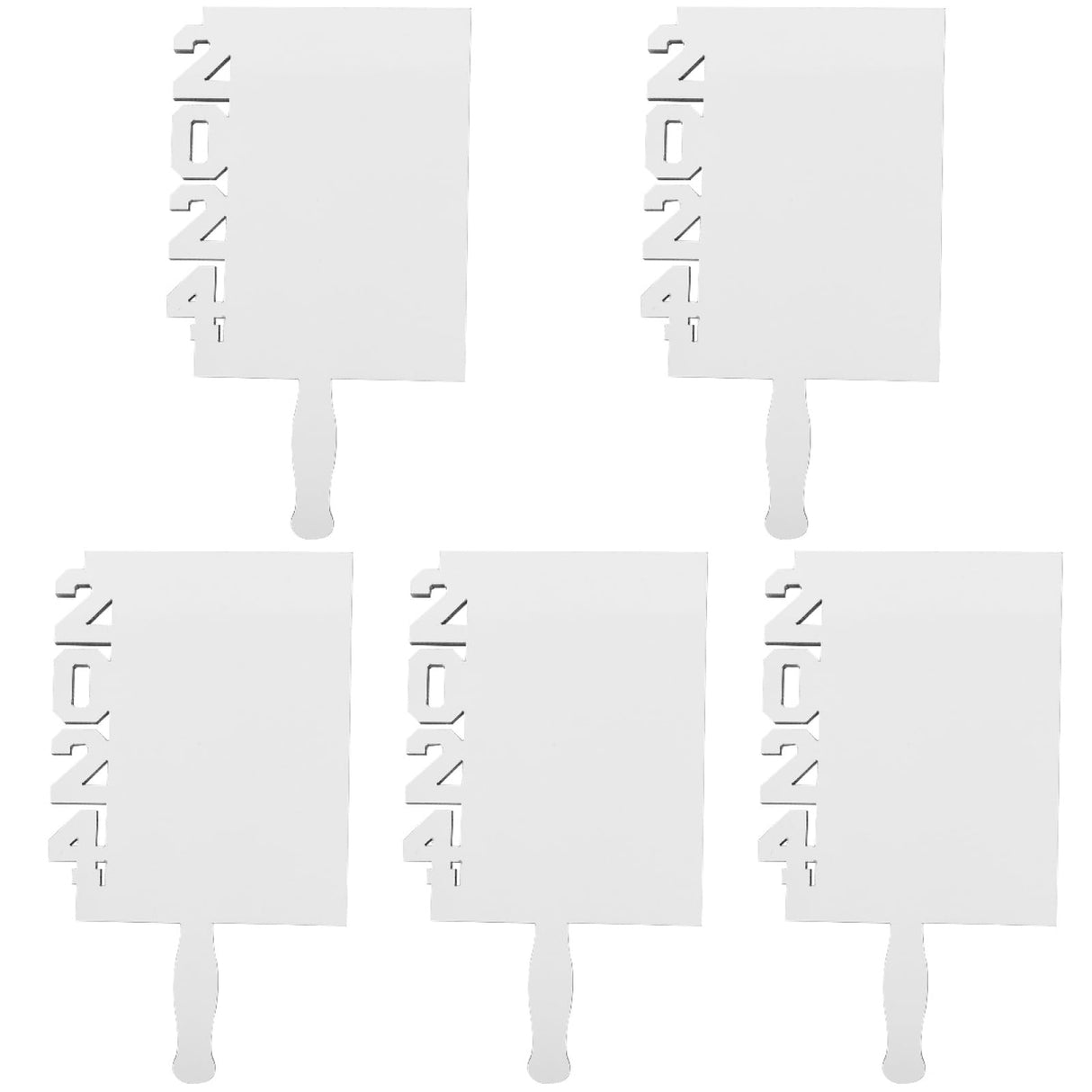 Ciieeo 5pcs Graduation Decoration Fan Picture Frame Graduation Picture Centerpieces Sublimation Photo Blanks Grad Decoration 2024 Graduation Frame Photo Frame Handheld White Ciieeo