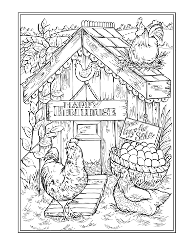 Creative Haven Country Farm Scenes Coloring Book: Relax & Find Your True Colors (Adult Coloring Books: In The Country) Dover Publications