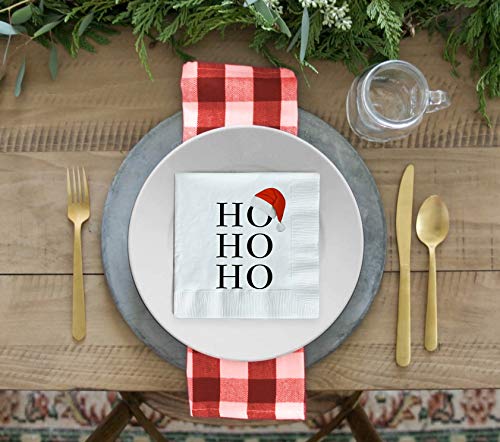 OLYPHAN Santa Napkins Funny Christmas Napkins Paper Cute Fun Holiday Party Napkin 40 Pack, Disposable 6.5 Inches Dinner Parties, Cocktail, Luncheon, Lunch Buffet, Appetizer, Dessert OLYPHAN