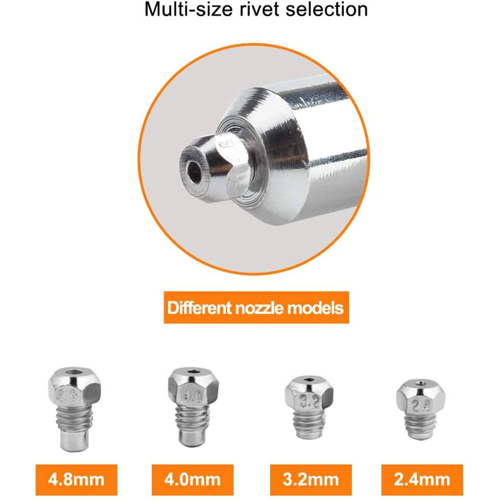 LSLANSOON Rivet Gun Adapter Kit with Handle Grip Riveter Drill Attachment Riveting Hand Tool Insert Nut for Cordless Electric Power Drill LSLANSOON