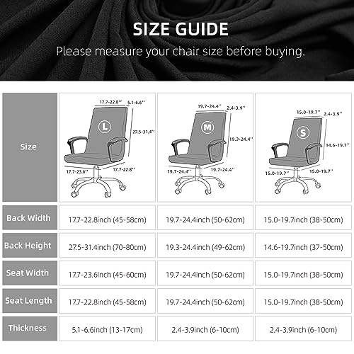 DIVA EN CAMINO DEC Water Resistant Office Chair Cover with Zipper, Stretch Slipcover for High Back Chair, Black DIVA EN CAMINO DEC