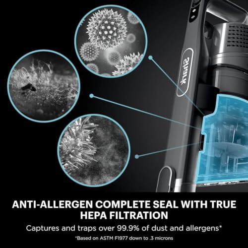 Shark IZ682H Vertex Pro Lightweight Cordless Stick Vacuum with DuoClean PowerFins, Black/Silver Shark