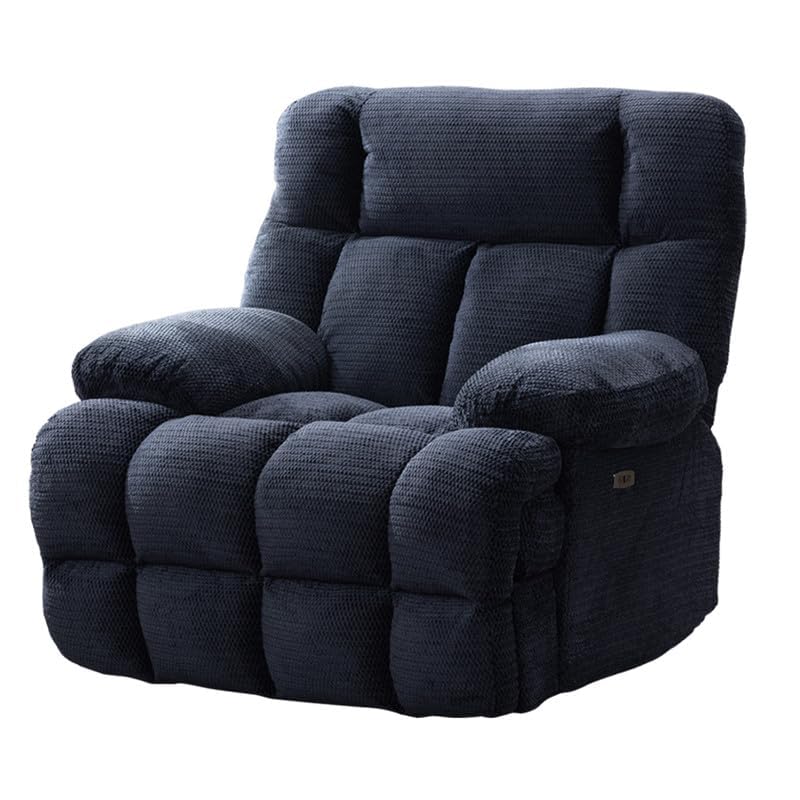 Oversized Power Zero Gravity Recliner Chairs for Adults, Electric Reclining 0 Gravity Chair for Big Man,Soft Fabric Overstuffed Single Recliners with USB Charger Port for Living Room, Blue Comfort Stretch