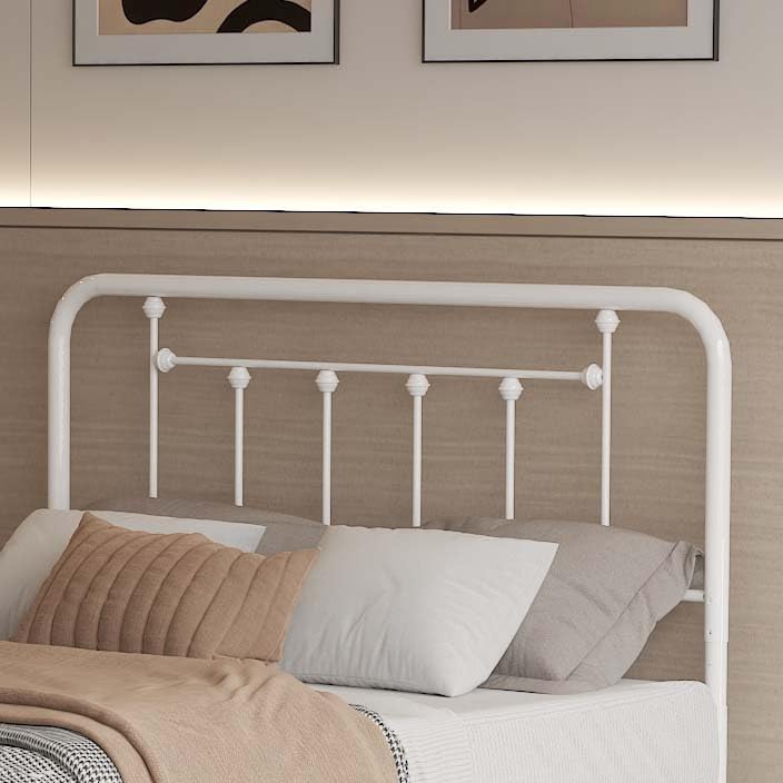EtherealZYF Metal Headboard Full Size Headboard Metal Construction, Rustic Farmhouse Style, Effortless Assembly, Steel Headboard for Bedroom White EtherealZYF