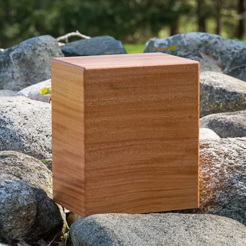 Arden Mahogany Wooden Cremation Urn, Extra Large Size Adult Wood Box, Capacity for up to 220 lbs Ashes for a Man or Woman, Ground Burial, Home or Funeral Memorial Cremation Urn for Ashes Silverlight Urns