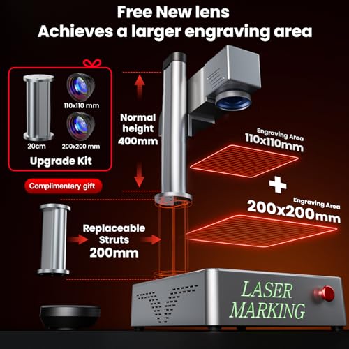 Mr.Carve S4-20W Fiber Laser Marking Machine for Metals&Jewelry&Plastics,Fiber laser engraver with Lightburn compatibility MR. CARVE