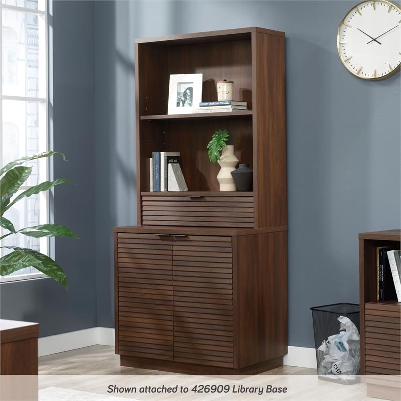 Sauder Englewood Engineered Wood Library Hutch in Spiced Mahogany Sauder