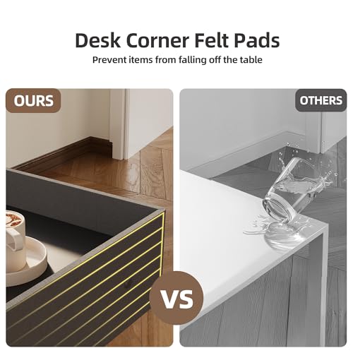 Claiks L Shaped Standing Desk, 55 Inch Electric Height Adjustable Desk with Splice Board Corner Workstation for Home Office, Black Claiks