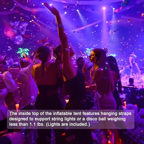 CZGBRO Large Inflatable Nightclub with Light, 20X16.5X12FT White Disco Cube Gazebo Event House Portable Inflatable Party Tent for Birthday, Wedding, School Events, Backyard Party, Rental Business CZGBRO