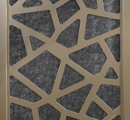Roundhill Furniture Aurra 4-Panel Wood Room Divider, Folding Portable Partition Screen, Gold Roundhill Furniture