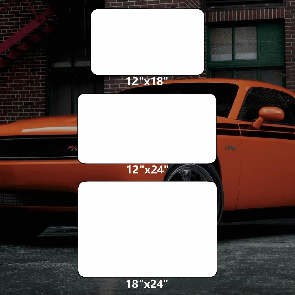 Set of 2 - Blank Car Door Magnet Sticker, Rounded Corners Magnetic Vehicle Sign, Perfect Magnet for Car to DIY Advertise Business and Cover Company Logo, Personalized Magnet Decal, White (18x12 inch) ANOER