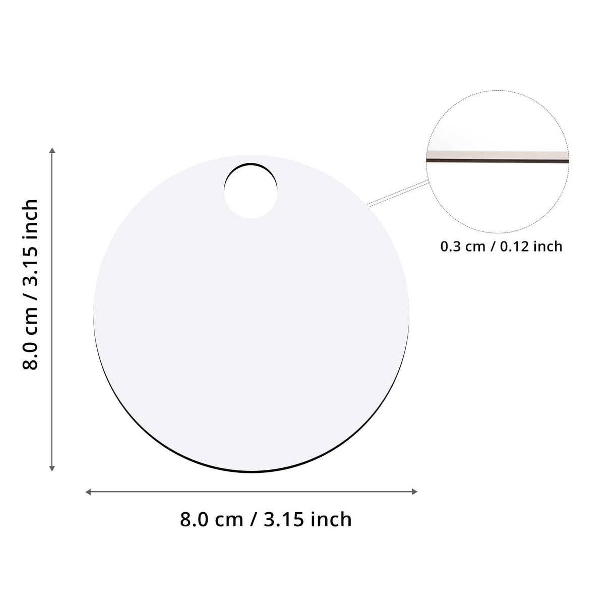 CraftPanel 30 PCS Sublimation Hardboard Name Plates Blanks for Stanley 40oz Cup Accessories Custom Name Tag, Sublimation Tumbler Lid Topper MDF Blank Tumbler Nameplates(Round 3.14") CraftPanel