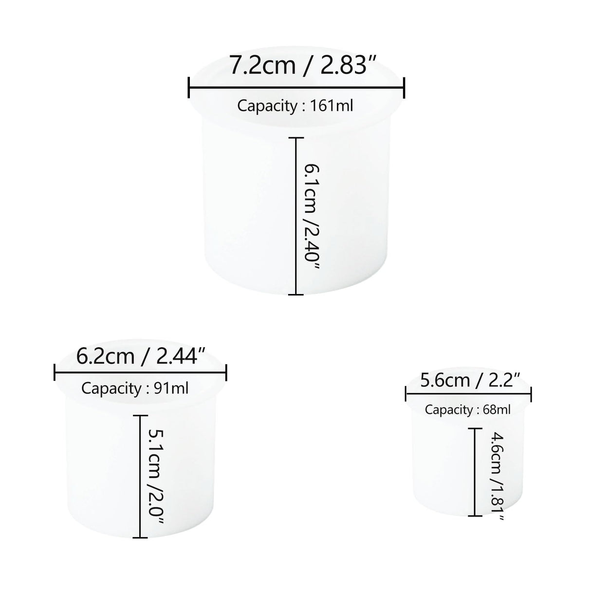 YRIHJIXQ 3Pcs Cylindrical Candle Mold Candle Molds for Candle Making Resin Molds Epoxy Resin Molds YRIHJIXQ