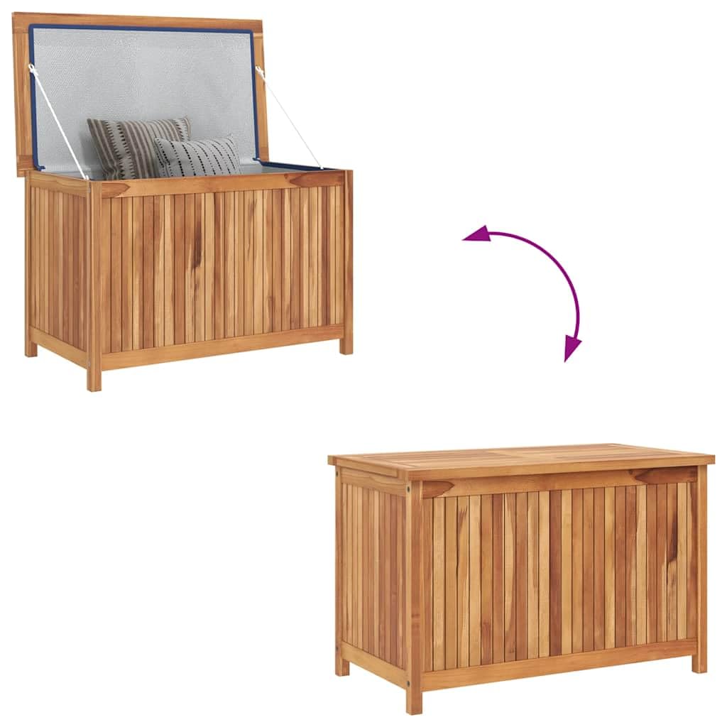 vidaXL Patio Storage Box, Deck Box with Lid, Outdoor Cabinet, Storage Chest for Outdoor Cushions Throw Pillows Garden Tools, Solid Wood Teak vidaXL