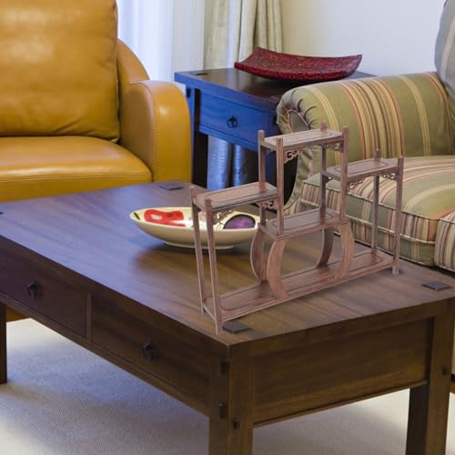 Cabilock Home Decor Home Decor Stand Coffee Table Desk Wooden Display Rack Wooden Display Base Oriental Plant Holder Curio Stand Curio Storage Rack Cabilock