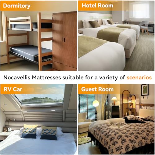 Nocavellis Twin Mattress 10 Inch Twin Size Mattresses in a Box Spring Hybrid Twin Bed Memory Foam Mattress Comfort Breathable Fabric Cooling Gel Pressure Relief, Medium Firm Nocavellis