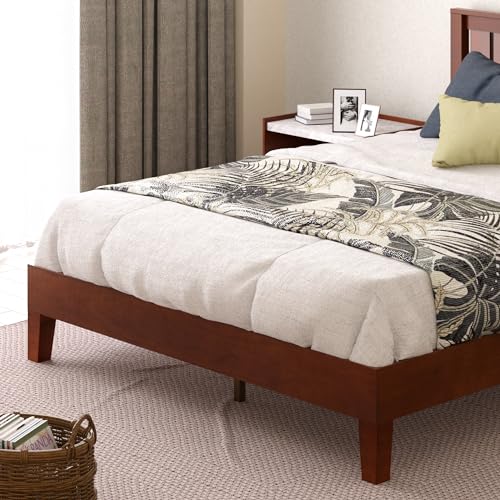 Zinus Vivek Deluxe Antique Espresso Wood Platform Bed Frame with Headboard - No Box Spring Required, Easy Assembly, Queen Size Zinus