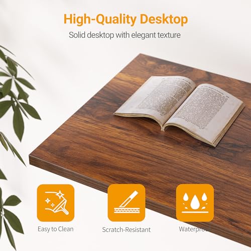 Cubiker L Shaped Desk, 47" Computer Desk with Reversible Storage Shelves Home Office Corner Desk Study Writing Gaming Table, Deep Brown Cubiker