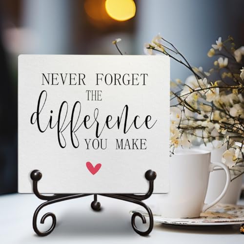 Inspirational Positive Quotes Office Wooden Signs Gift, Farmhouse Living Room Shelf Desk Decor Plaques, Thoughtful Wooden Sign Gift for Girl Friends Coworker, 5 X 5 Inches-B12 LeFohLon