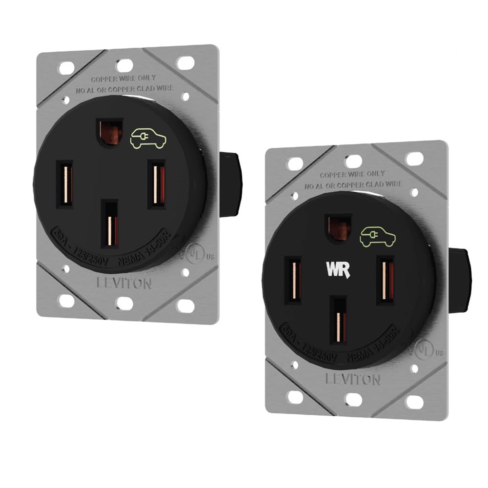 Leviton 1450R 50 Amp EV Charging Receptacle/Outlet, Heavy Duty Leviton