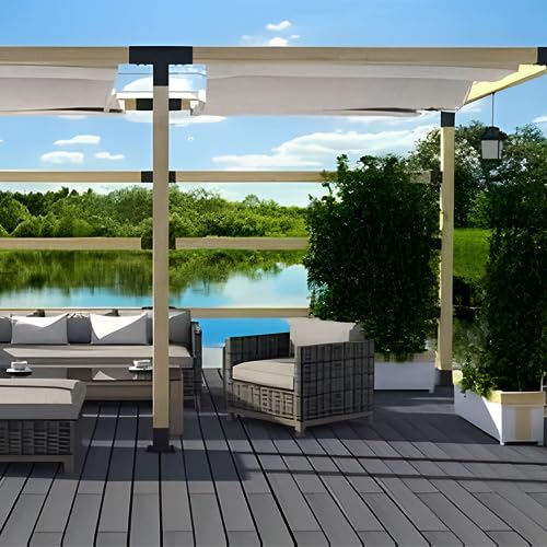 Wilkblck Woodwork Pergola Kit - Elevated Wood Stand T Brackets - Modular Sizing Pergola Brackets Hardware for 4 x 4 Lumber, 2 Pack Wilkblck